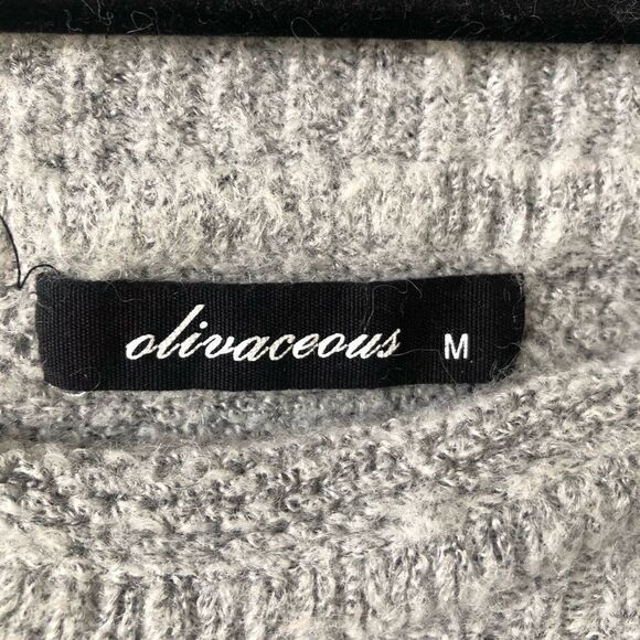 Olivaceous Grey Off Shoulder Soft Cozy Sweater - Picture 7 of 8